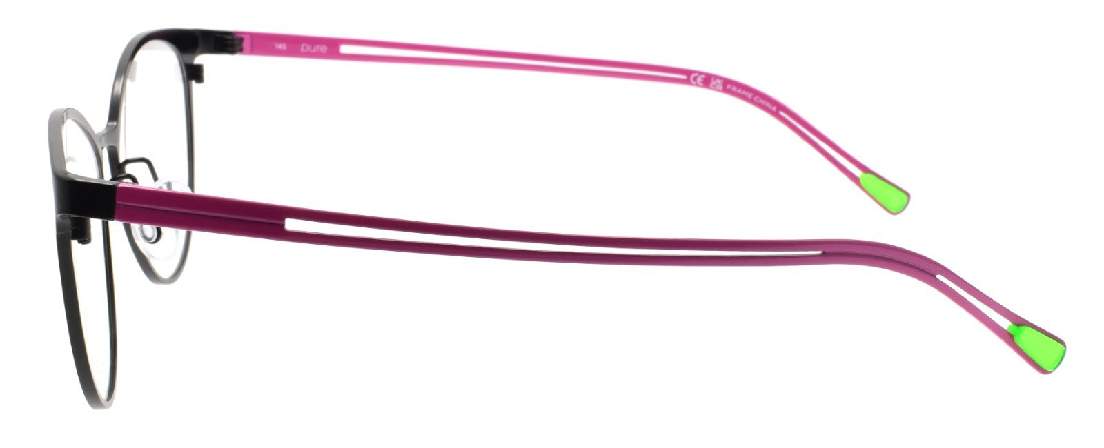 Airlock Pure P-5012 006 Women's Glasses Cat-Eye Titanium 52-16-145 Black / Pink2