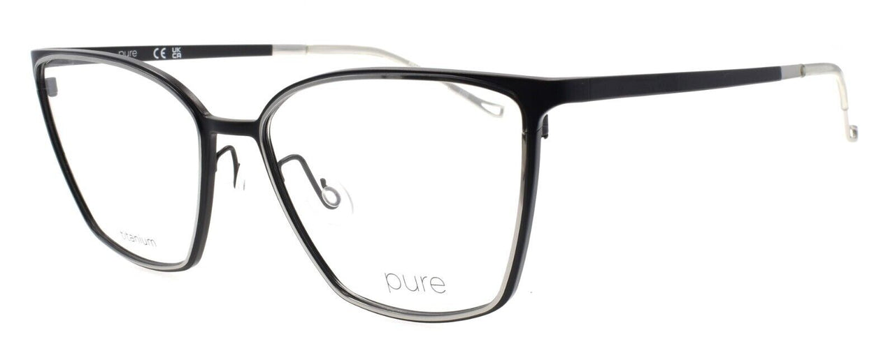 Airlock Pure P-5011 002 Women's Glasses Frames Cat-Eye Titanium 54-16-140 Black