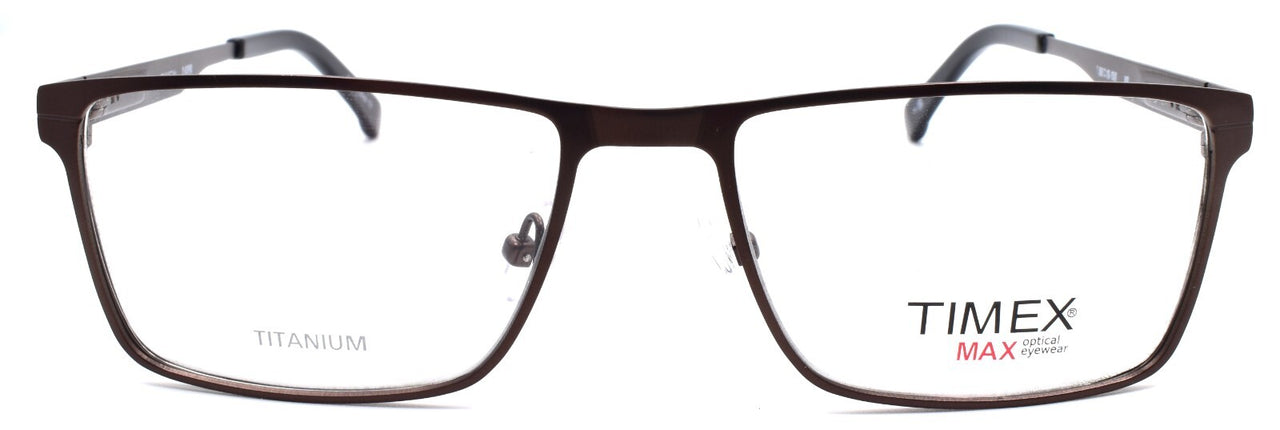 Timex 2:41 PM Men's Eyeglasses Titanium Large 56-18-150 Brown