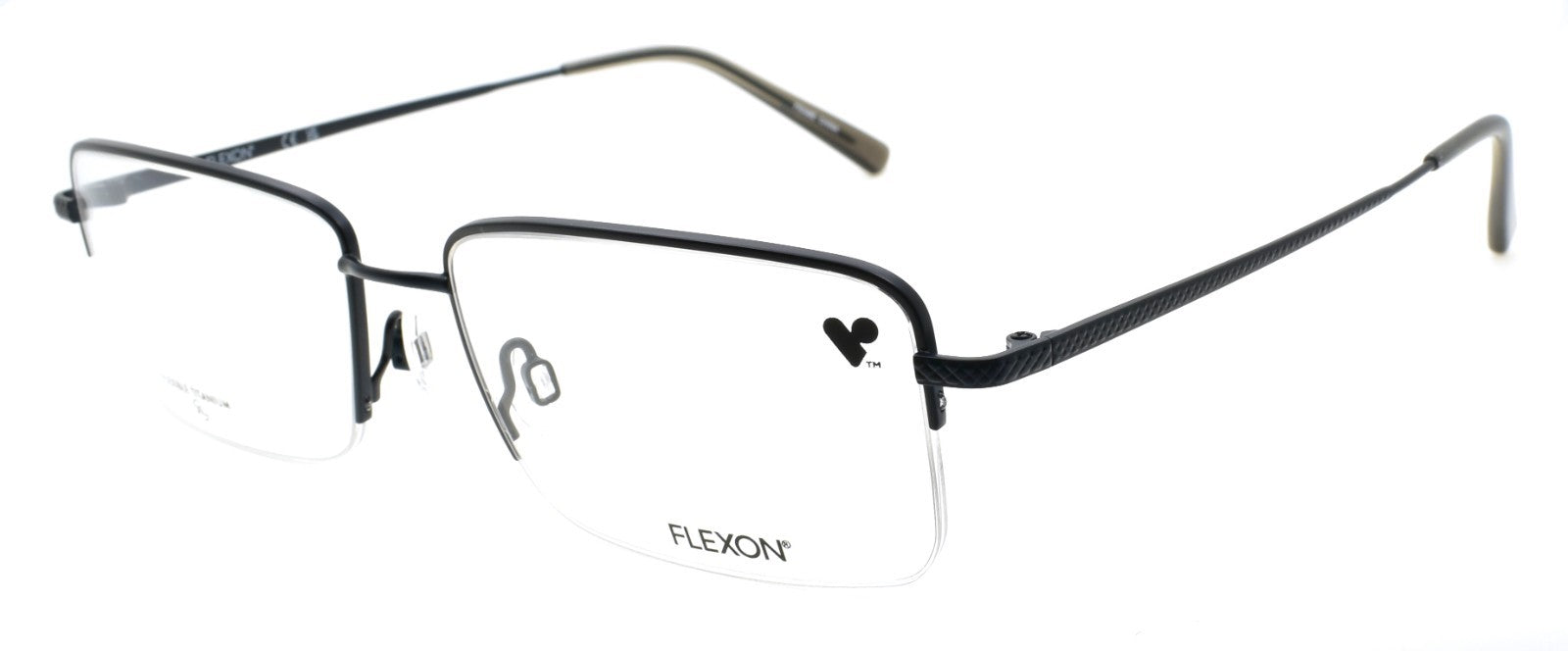 Flexon H6073 414 XL Men's Glasses Half-rim Satin Navy 59-18-150 Flex Titanium0