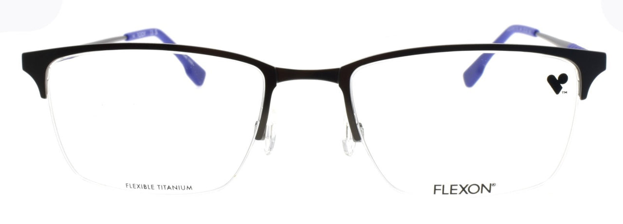 Flexon E1130 044 Men's Glasses Half-rim Matte Silver 55-20-145 Flexible Titanium