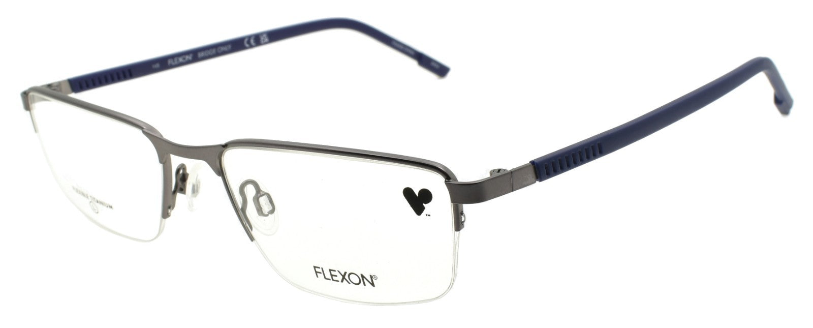 Flexon E1146 073 Men's Glasses Half-rim Satin Gunmetal 54-18-145 Flex Titanium0