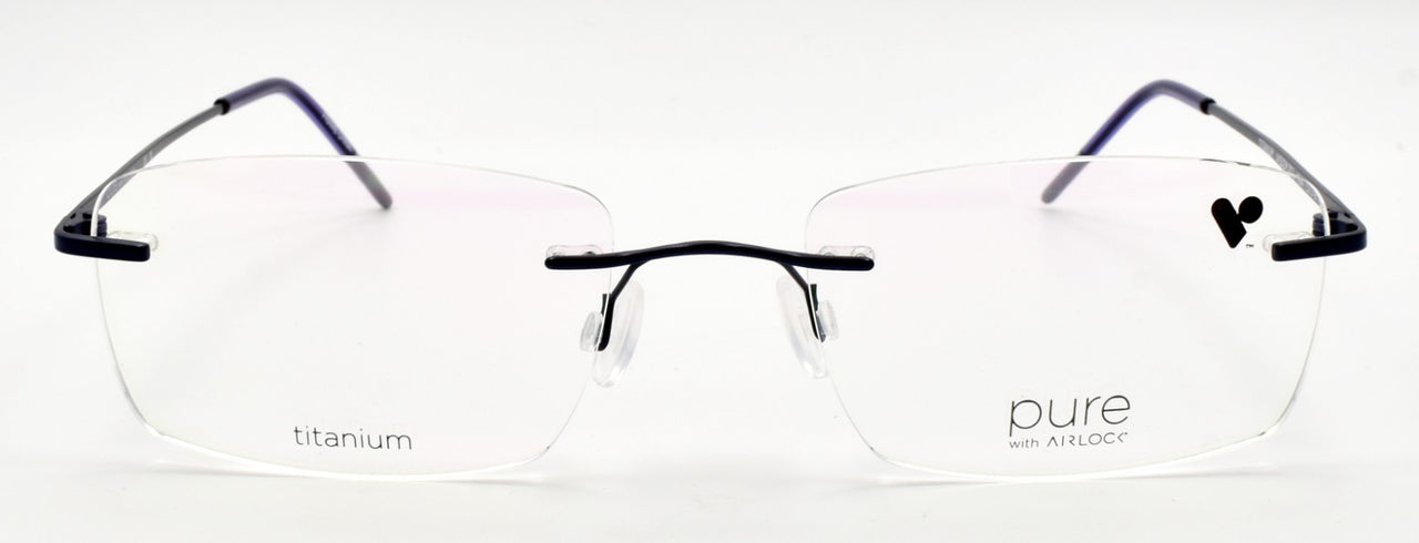 Airlock Wisdom 202 424 Men's Eyeglasses Frames Rimless 52-18-140 Satin Navy1