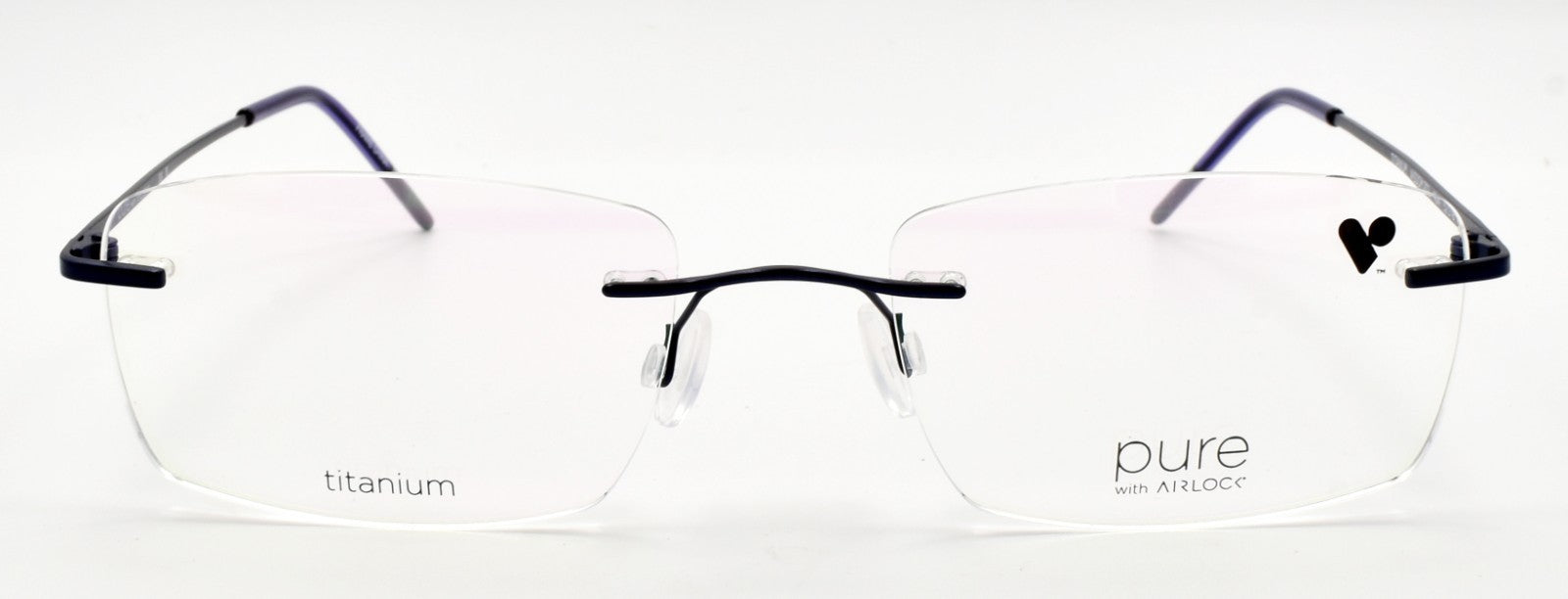 Airlock Wisdom 202 424 Men's Eyeglasses Frames Rimless 52-18-140 Satin Navy1