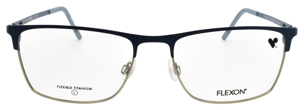 Flexon E1141 455 L Men's Eyeglasses Matte Blue / Silver 56-18-145 Flex Titanium1