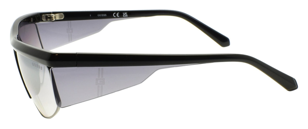 GUESS GU00072 01C Men's Sunglasses Browline 62-16-135 Black / Smoke Mirror