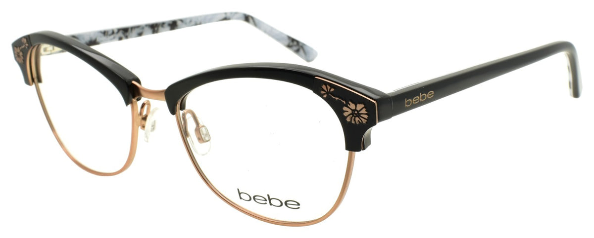 Bebe BB5162 001 Women's Eyeglasses Frames 53-17-135 Jet Black / Gold Accents