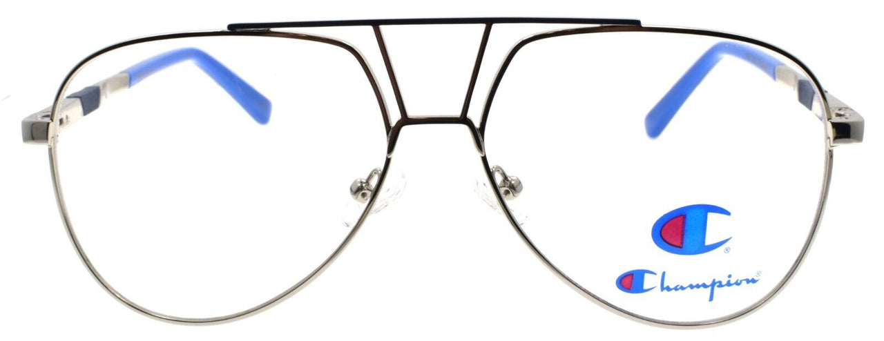 Champion Lou C03 Men's Eyeglasses Frames Aviator 57-14-147 Silver / Navy