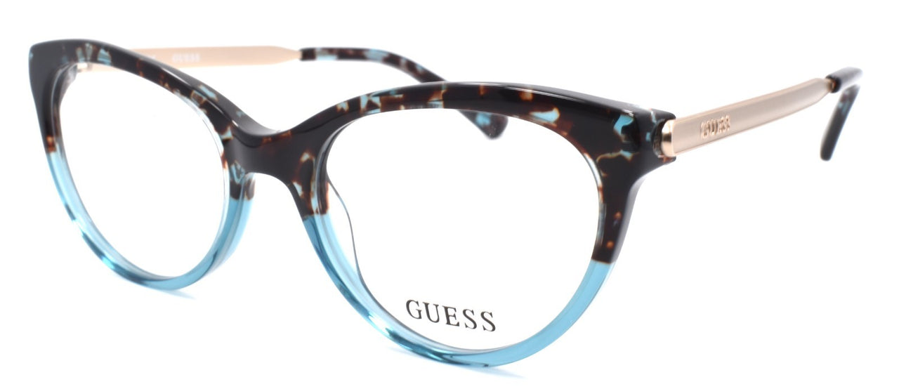 GUESS GU2462 BL Women's Eyeglasses Frames Cat Eye 51-18-135 Blue / Gold