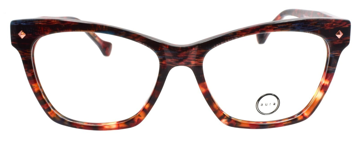 Aura Eyewear Fierce Women's Eyeglasses Frames Acetate 54-16-145 Coral Havana