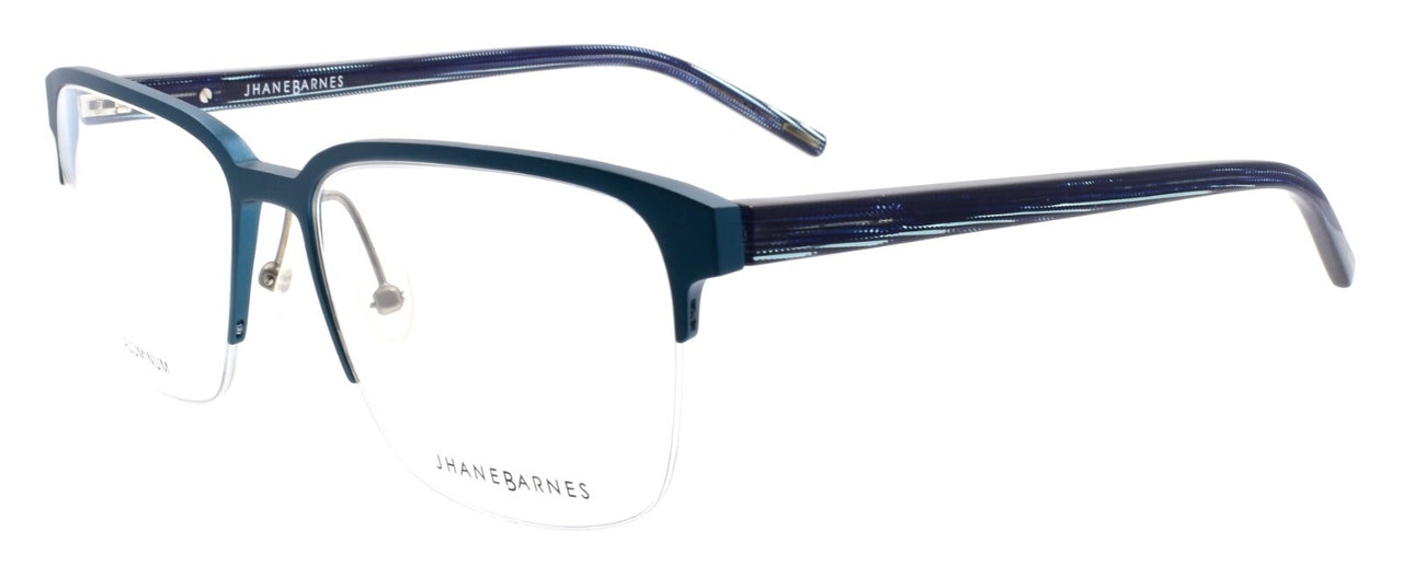 Jhane Barnes Area ST Men's Eyeglasses Frames Half-rim 56-17-145 Teal Aluminum