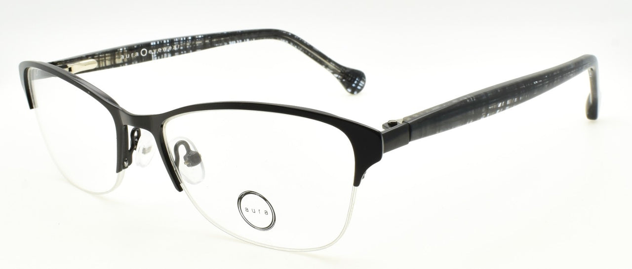 Aura Eyewear Iris BLK Women's Eyeglasses Frames Half-rim 52-17-135 Black