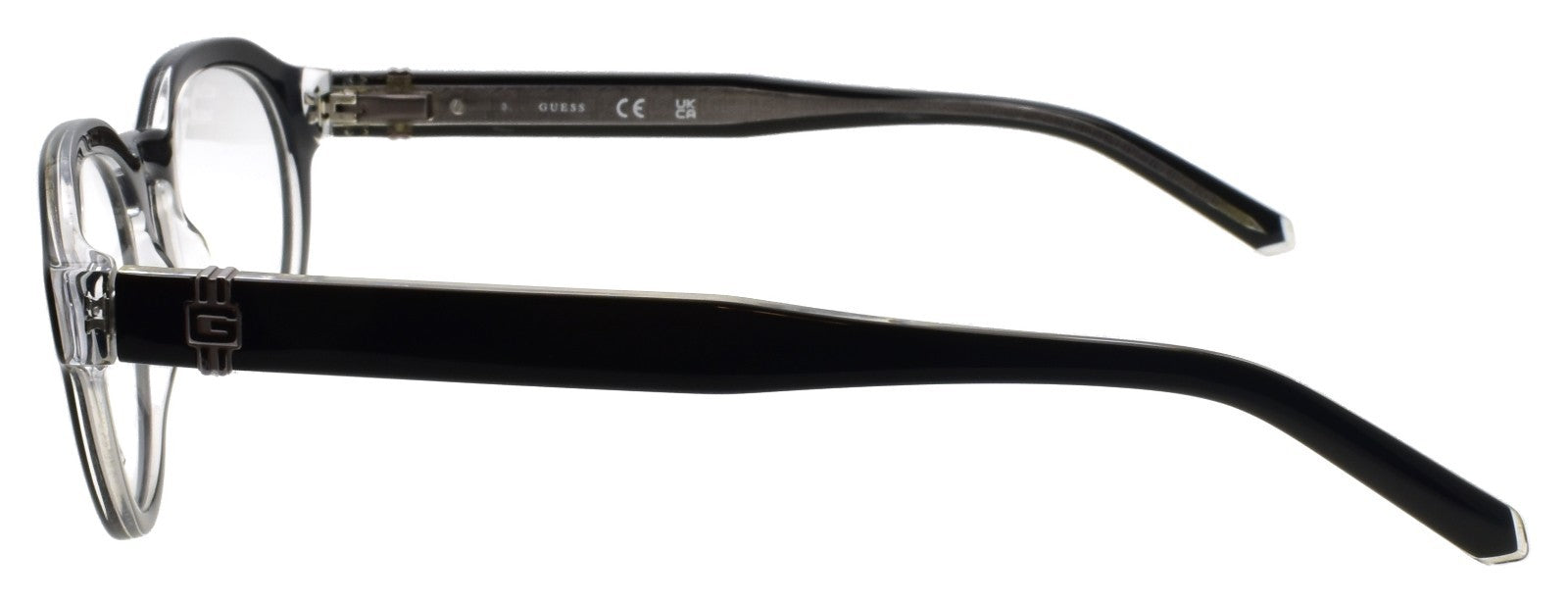 GUESS GU50083 005 Men's Eyeglasses Frames Acetate 50-21-150 Black / Crystal2