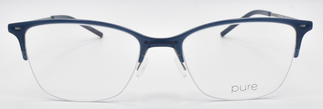 Marchon Airlock 3005 434 Women's Eyeglasses Frames Half-rim 53-18-145 Blue Storm