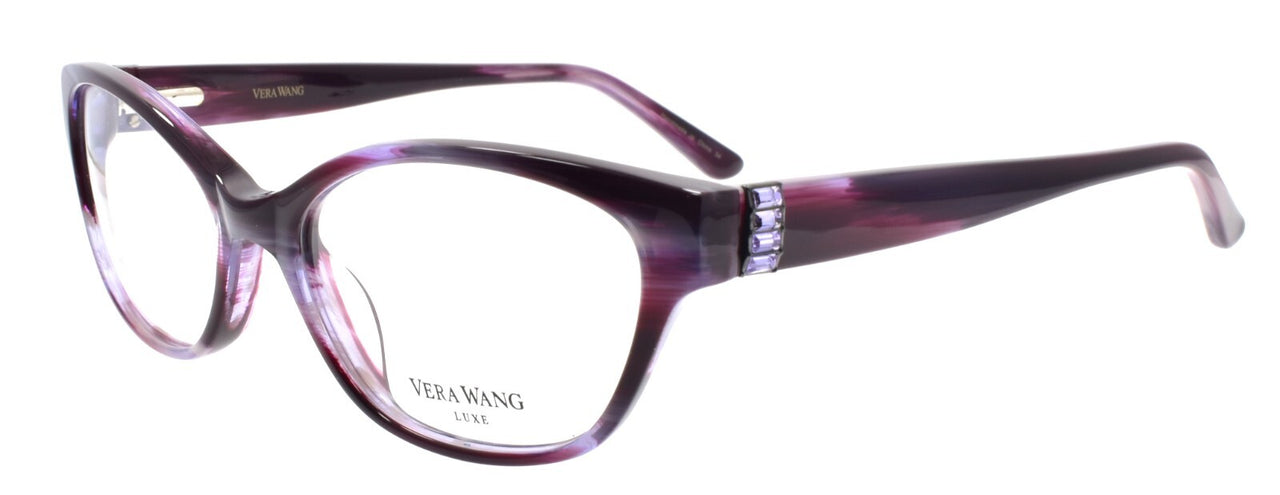 Vera Wang Raina PU Women's Eyeglasses Frames 51-16-132 Purple w/ Crystals