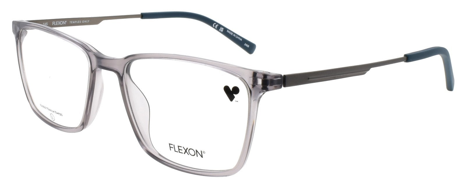 Flexon EP8023 035 Men's Eyeglasses Frames Grey 53-17-145 Titanium Arms0