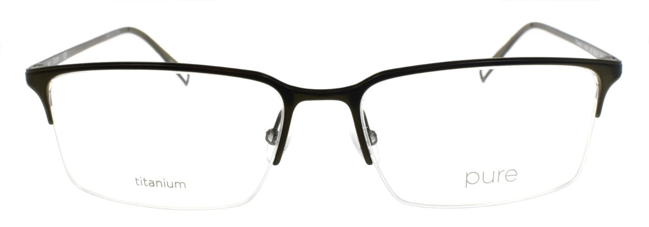 Airlock Pure P-4007 310 Men's Glasses Half-rim Titanium 55-17-140 Matte Olive1