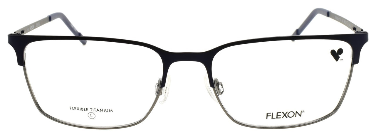 Flexon E1147 410 L Men's Eyeglasses Matte Navy Gunmetal 55-17-145 Flex Titanium