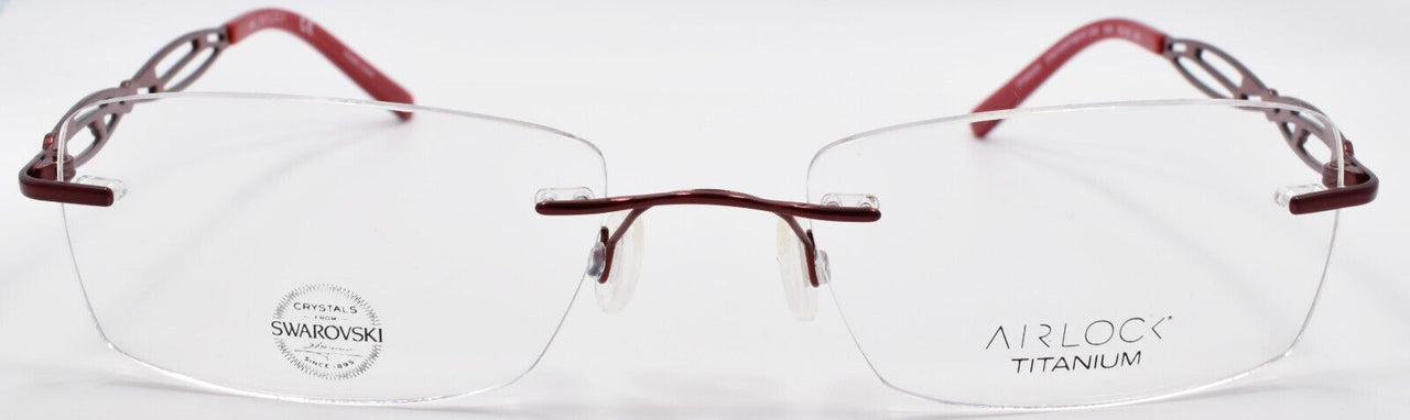 Airlock Enchantment 204 604 Women's Glasses Rimless Titanium 53-18-140 Burgundy