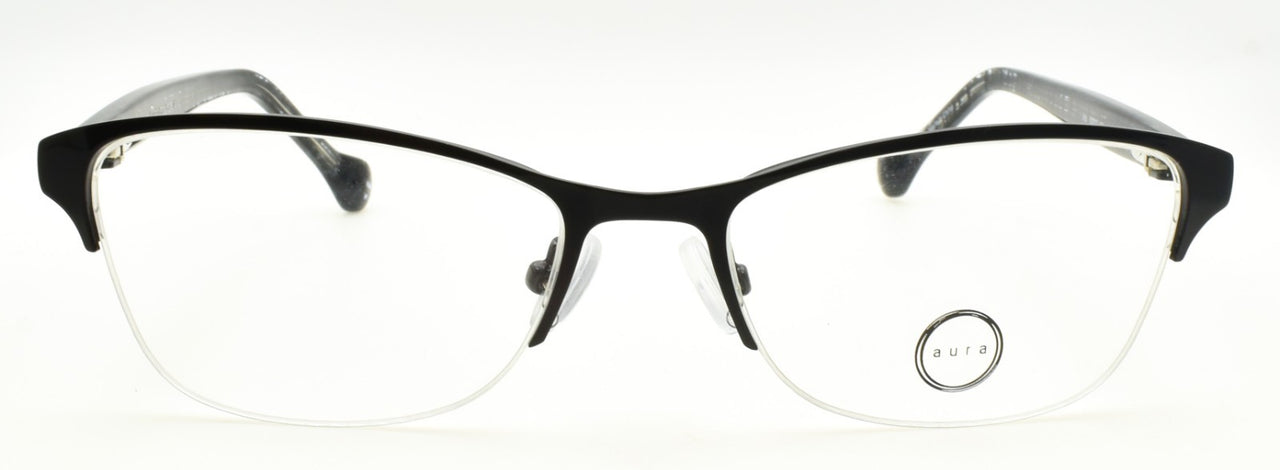 Aura Eyewear Iris BLK Women's Eyeglasses Frames Half-rim 52-17-135 Black