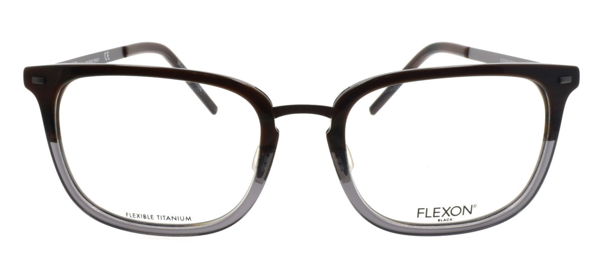 Flexon B2020 221 Men's Glasses Brown Horn Gradient 55-20-145 Flexible Titanium