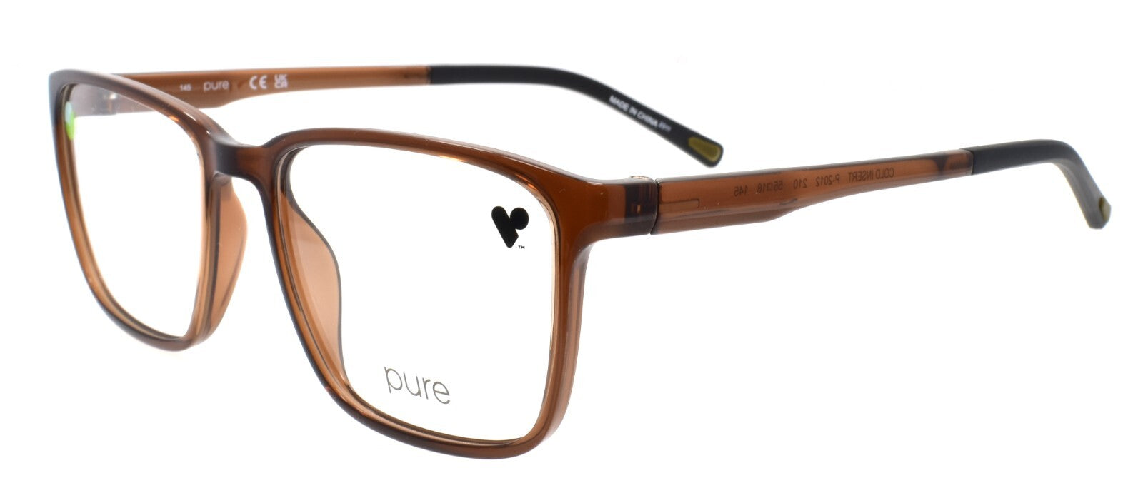Airlock P-2012 210 Pure Men's Eyeglasses Frames 55-18-145 Crystal Brown0