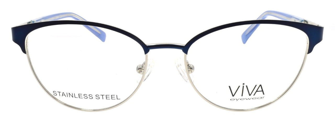 Viva by Marcolin VV4519 091 Women's Eyeglasses Cat Eye 52-16-135 Matte Blue