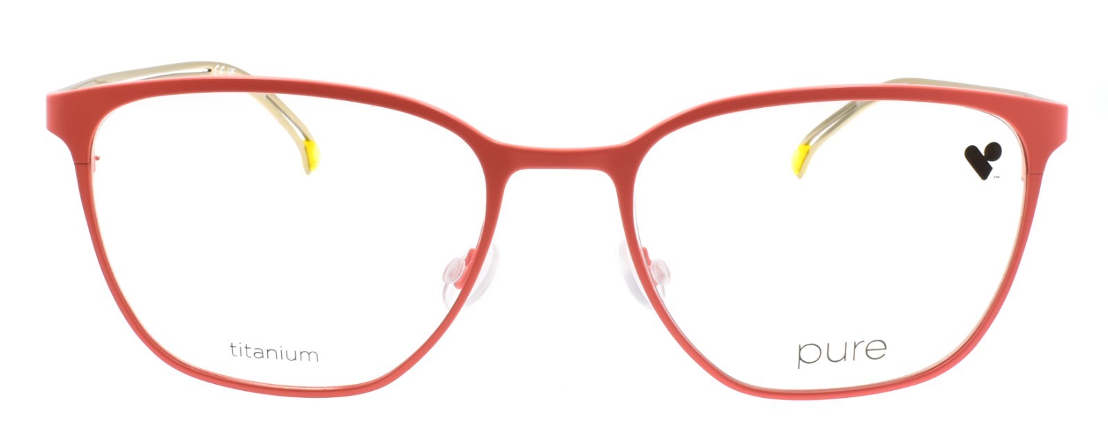 Airlock Pure P-5013 823 Women's Glasses Cat-Eye Titanium 53-18-145 Salmon / Gold1