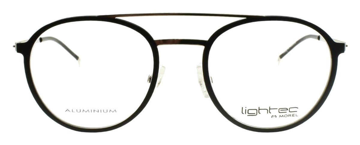 LIGHTEC 30067L ND04 Morel Men's Eyeglasses Aviator Aluminum 48-20-140 Black Gold