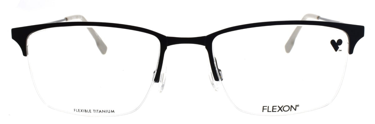 Flexon E1130 002 Men's Glasses Frames Half-rim Black 55-20-145 Flexible Titanium