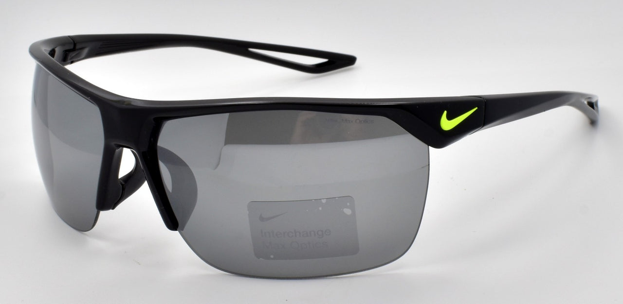 Nike Trainer EV0934 001 Men's Sunglasses Half-Rim Wrap Black / Gray