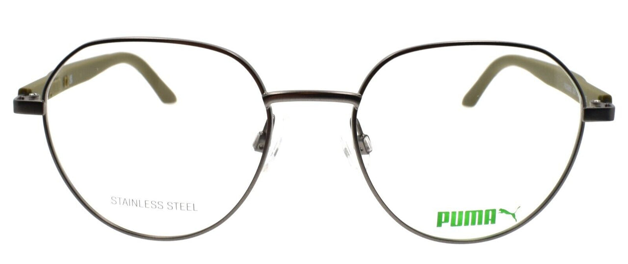 PUMA PU0329O 002 Men's Eyeglasses Frames 53-19-145 Ruthenium / Green