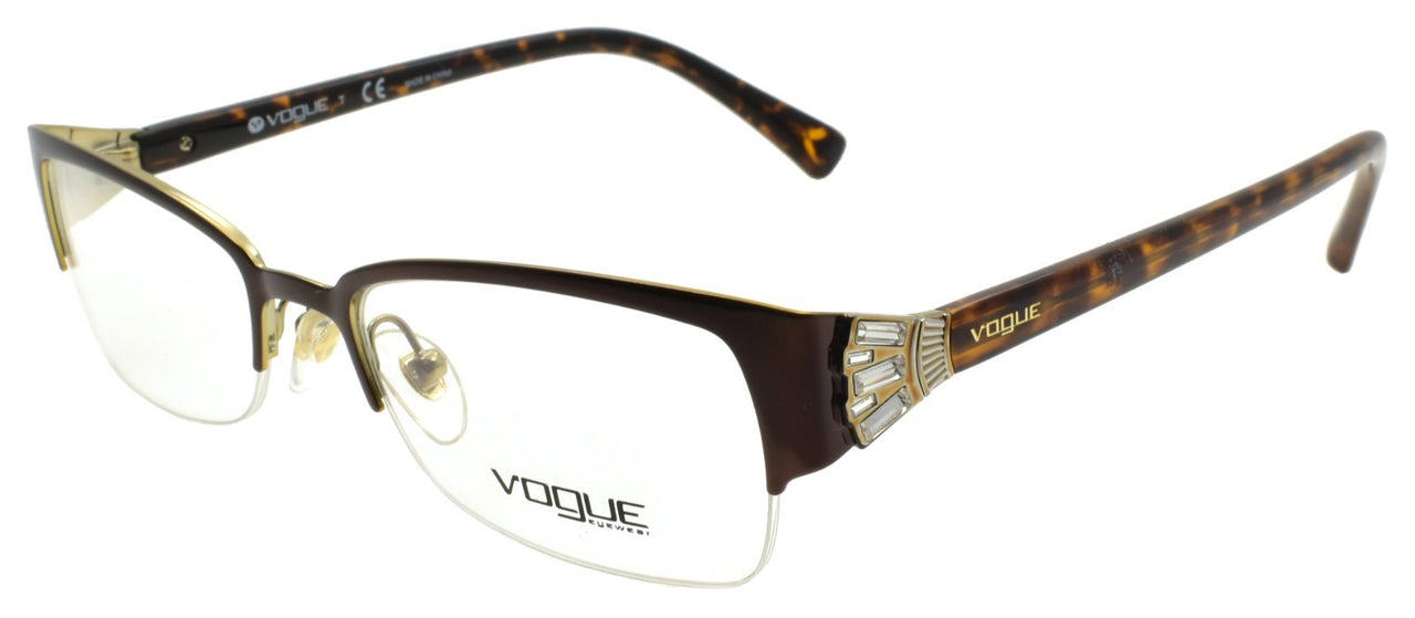 Vogue VO 4014-B 934 Women's Eyeglasses Frames Half-Rim 50-18-135 Brown / Stones