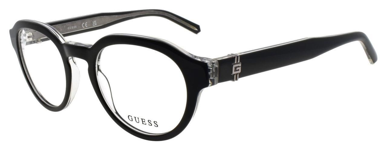 GUESS GU50083 005 Men's Eyeglasses Frames Acetate 50-21-150 Black / Crystal