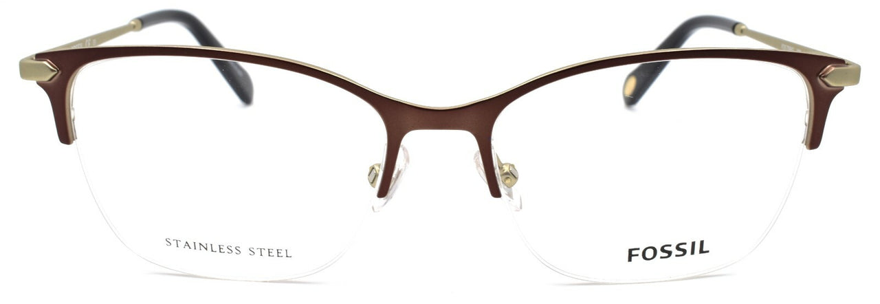 Fossil FOS 7088 09Q Women's Eyeglasses Frames Half-rim 51-16-140 Brown