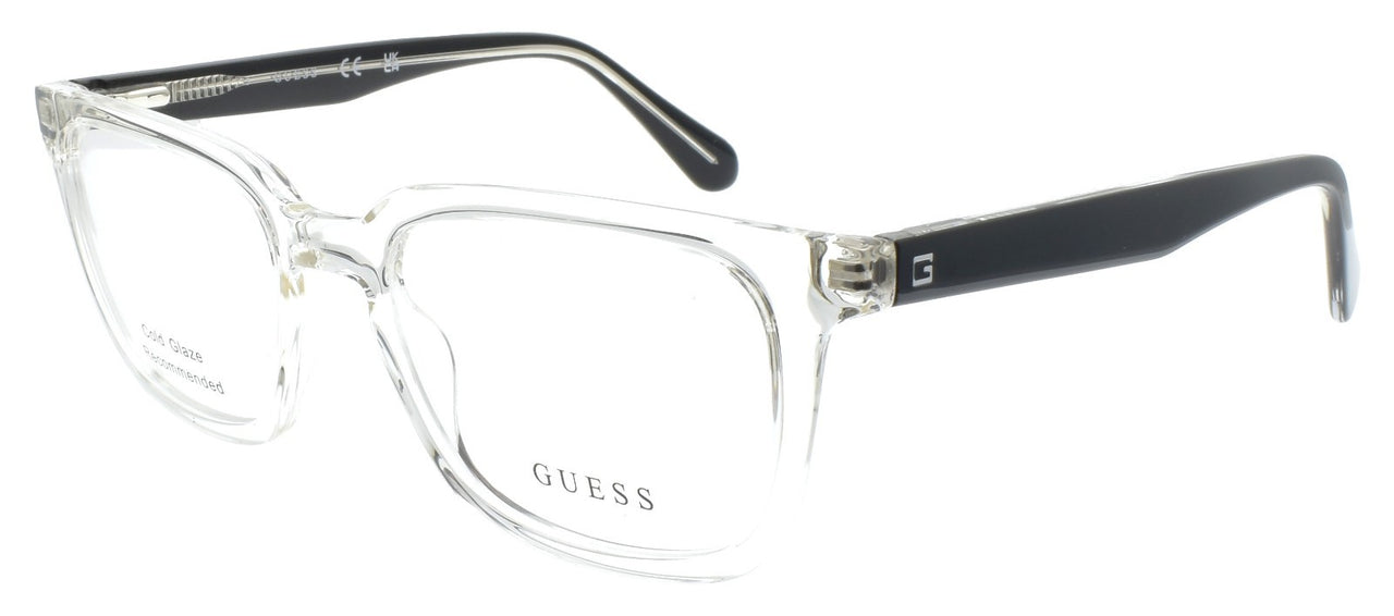 GUESS GU1962 026 Men's Eyeglasses Frames Acetate 52-19-145 Clear Crystal / Black