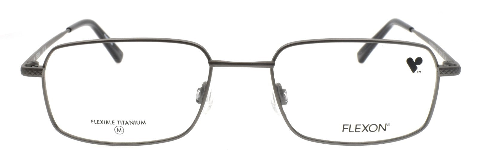 Flexon H6074 070 Men's Eyeglasses Satin Gunmetal 5218145 Flexible Titanium1