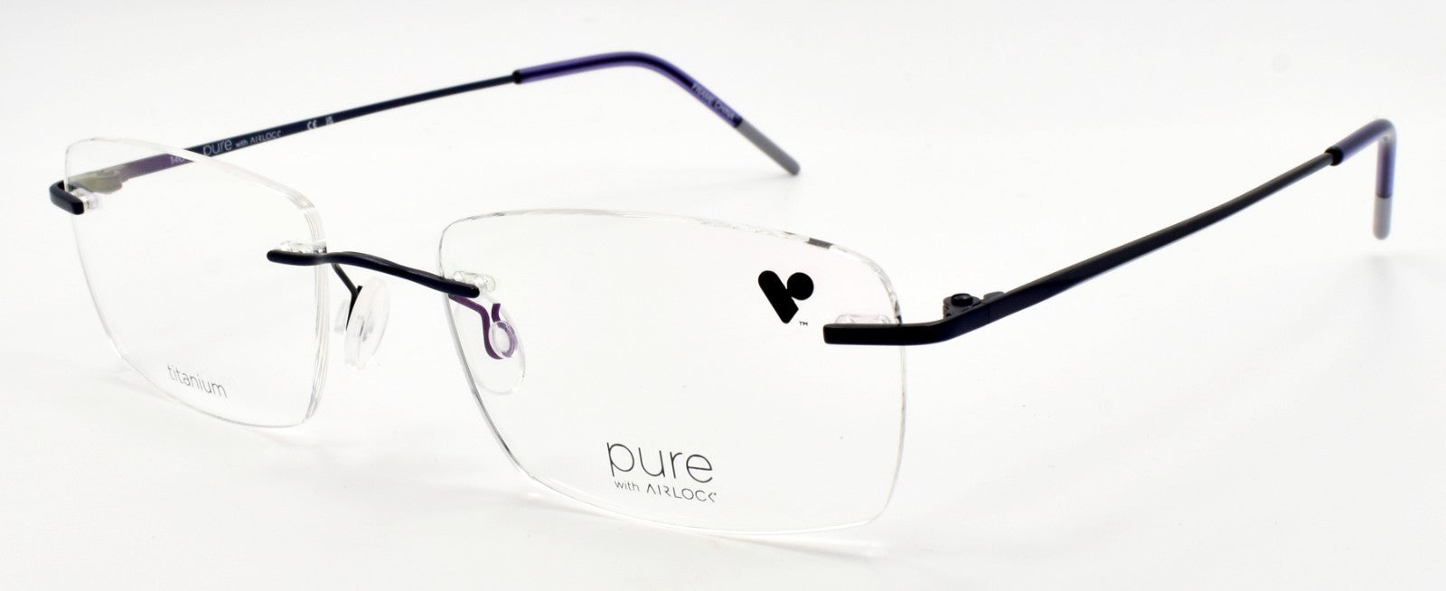 Airlock Wisdom 202 424 Men's Eyeglasses Frames Rimless 52-18-140 Satin Navy0