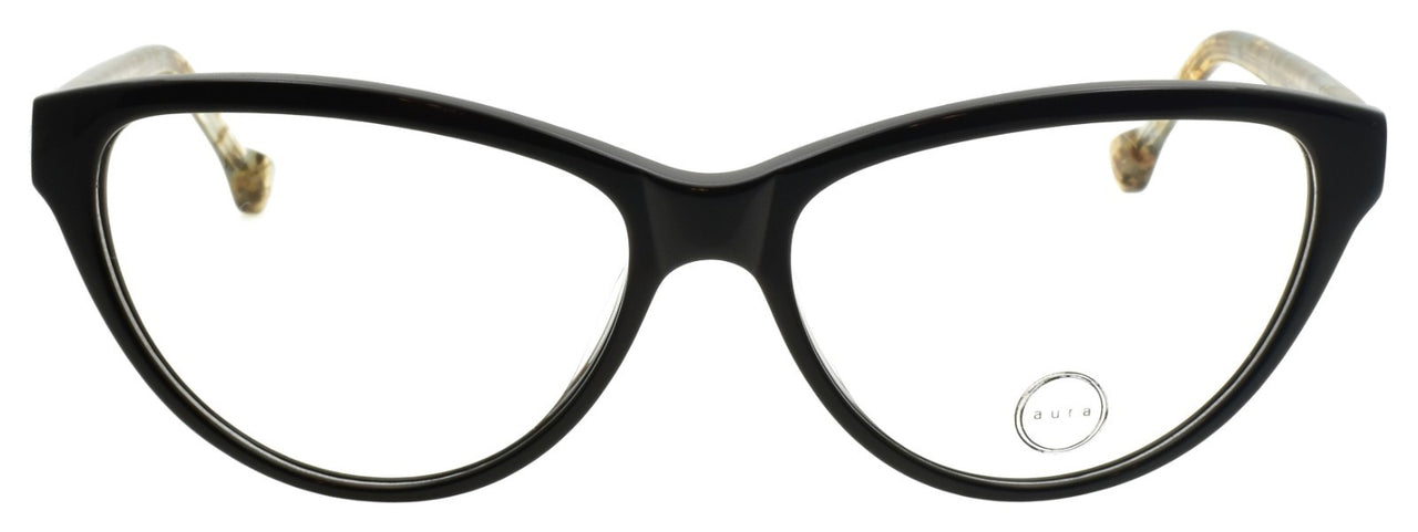Aura Talullah BLK Women's Eyeglasses Frames Cat Eye Acetate 56-15-140 Black