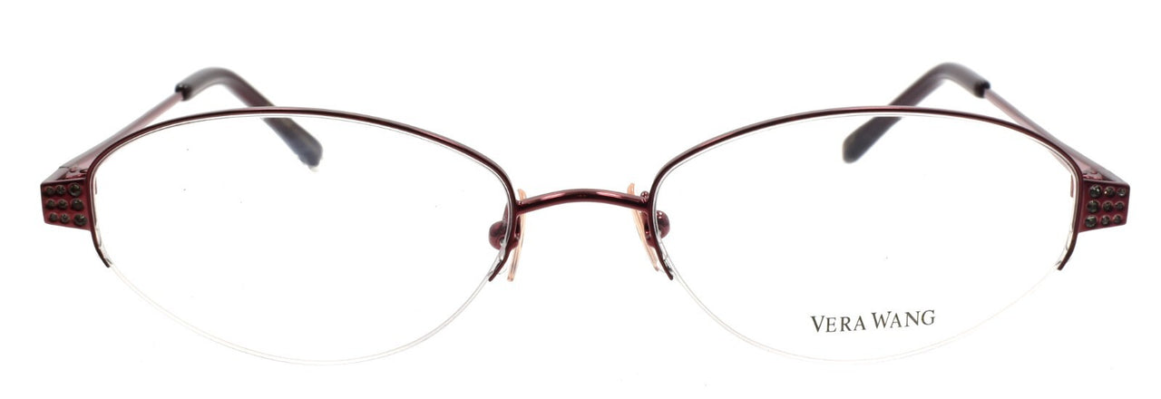 Vera Wang V902 BU Women's Eyeglasses Half-rim 53-17-135 Burgundy w/ Crystals