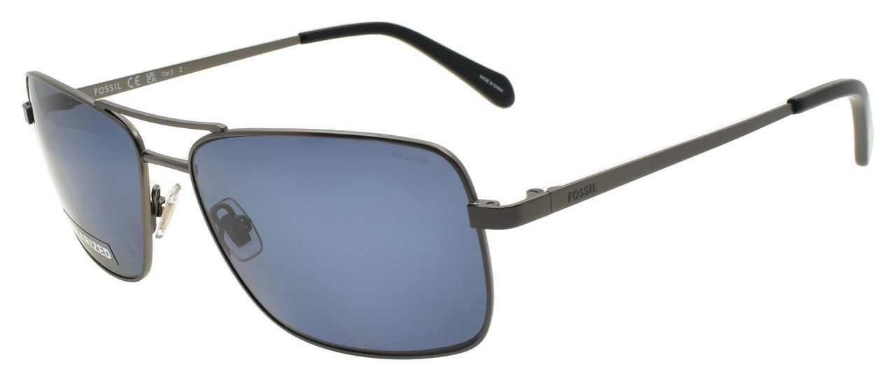 Fossil FOS 3161/G/S R80 Men's Sunglasses Aviator Dark Ruthenium / Blue Polarized