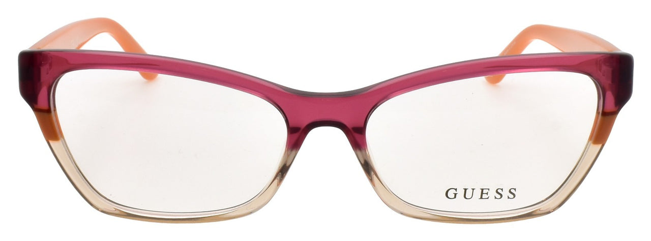 GUESS GU2979 044 Women's Eyeglasses Frames Cat Eye 54-16-140 Orange / Purple