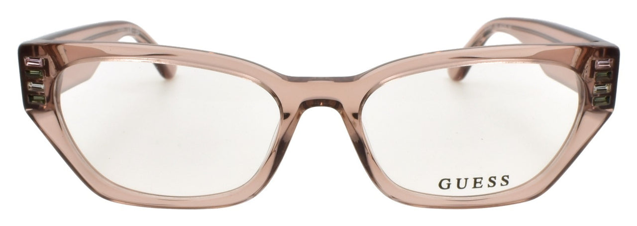 GUESS GU2967 057 Women's Eyeglasses Frames Cat Eye 51-16-145 Beige Crystal
