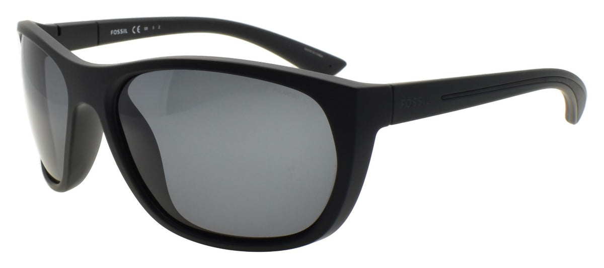Fossil FOS MIL73/S 003 Men's Sunglasses Wraparound Matte Black / Gray Polarized