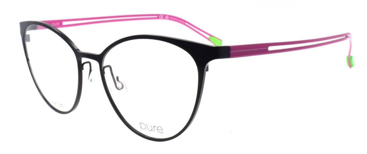 Airlock Pure P-5012 006 Women's Glasses Cat-Eye Titanium 52-16-145 Black / Pink