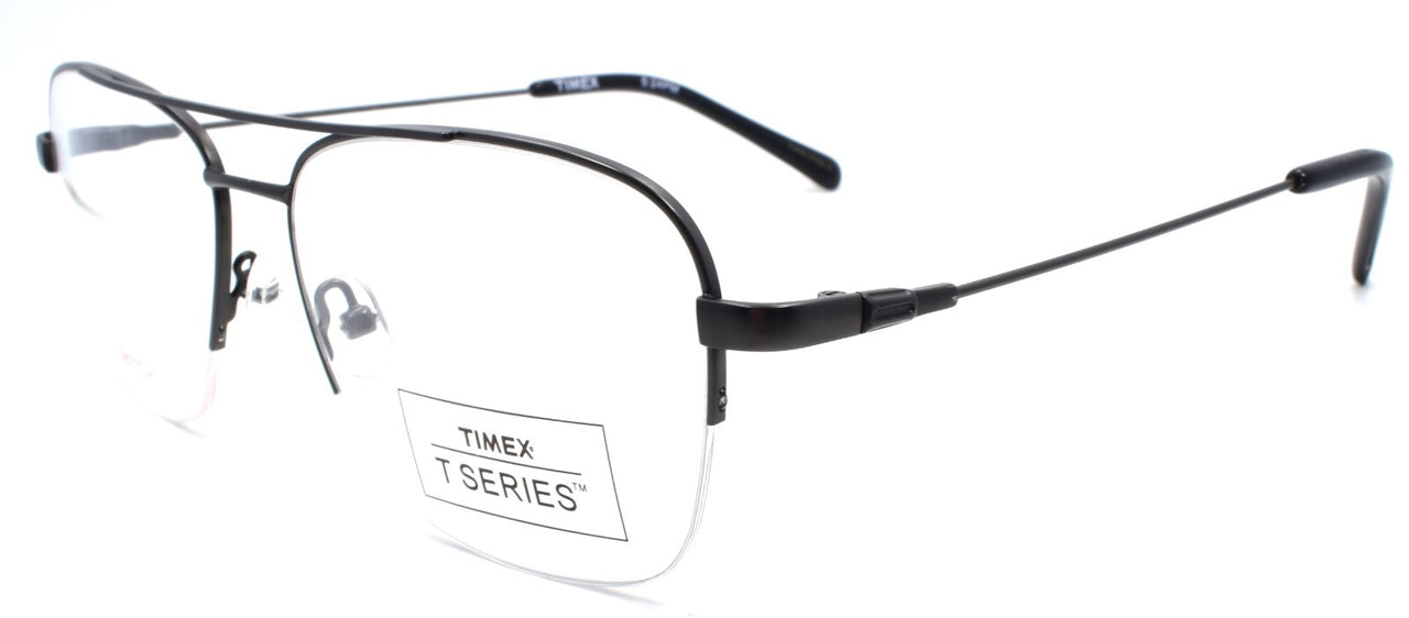 Timex 5:24 PM Men's Eyeglasses Aviator Half-rim Flex LARGE 58-16-150 Gunmetal
