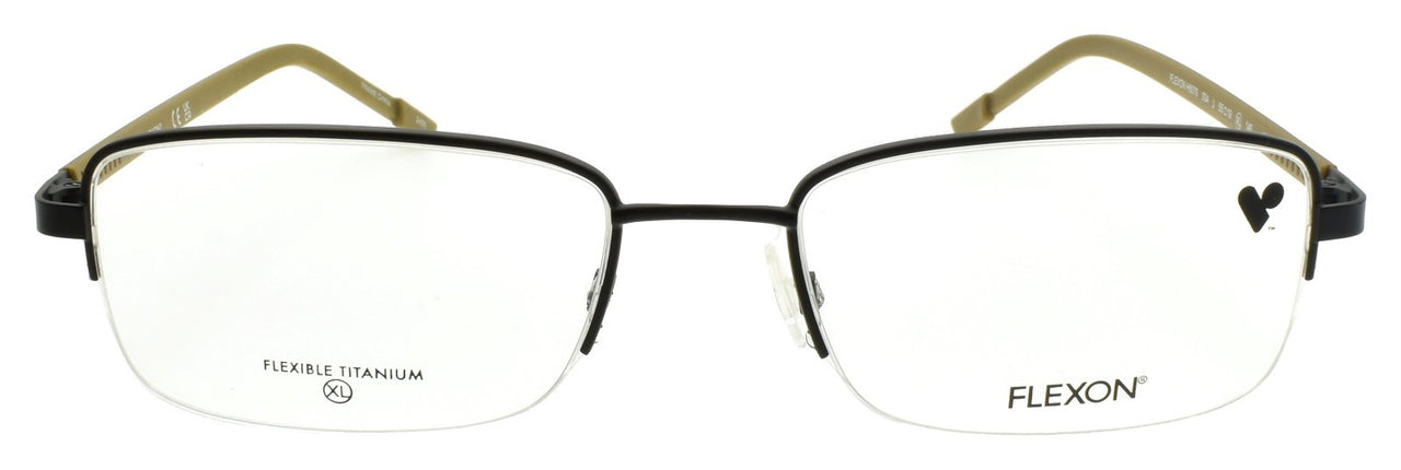 Flexon H6079 004 XL Men's Glasses Frames Half-rim Satin Black 55-19-145 Titanium