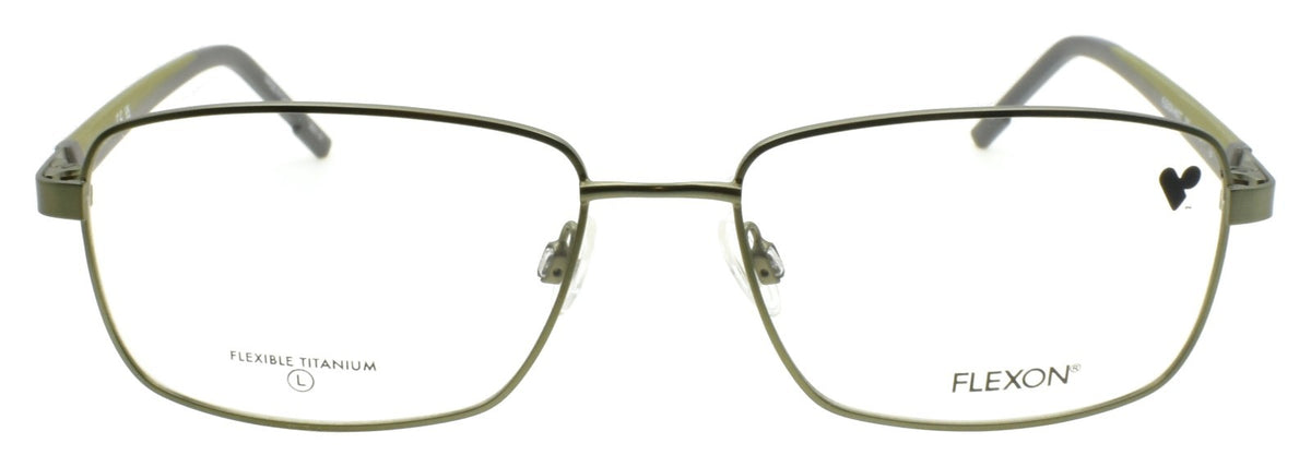 Flexon H6077 306 Men's Eyeglasses Frames 57-17-145 Satin Moss Green Titanium
