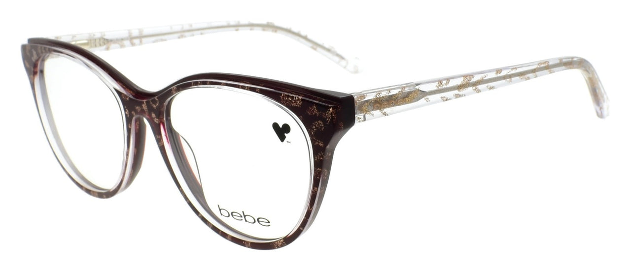 Bebe BB5189 610 Women's Eyeglasses Frames 55-17-135 Burgundy / Gold Sparkles