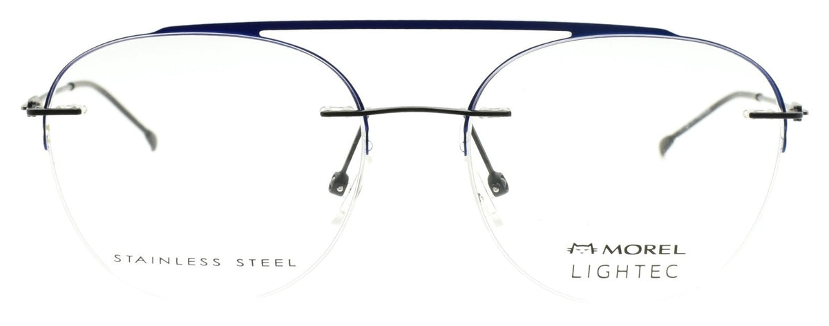 LIGHTEC 30219L GB08 Morel Men's Eyeglasses Aviator 52-17-145 Half-rim Grey Blue